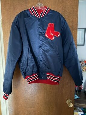 Vintage Boston Red Sox Starter Diamond Collection Satin Bomber Jacket XL